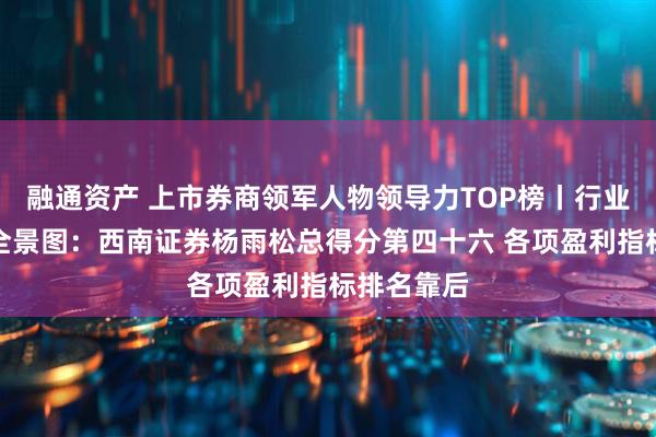 融通资产 上市券商领军人物领导力TOP榜丨行业数据评价全景图：西南证券杨雨松总得分第四十六 各项盈利指标排名靠后
