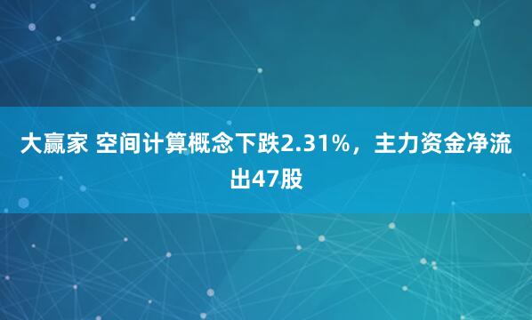大赢家 空间计算概念下跌2.31%,主力资金净流出47股